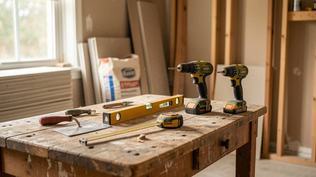 Fondations et soubassement d'une maison individuelle en cours de construction, parpaings et treillis soudé